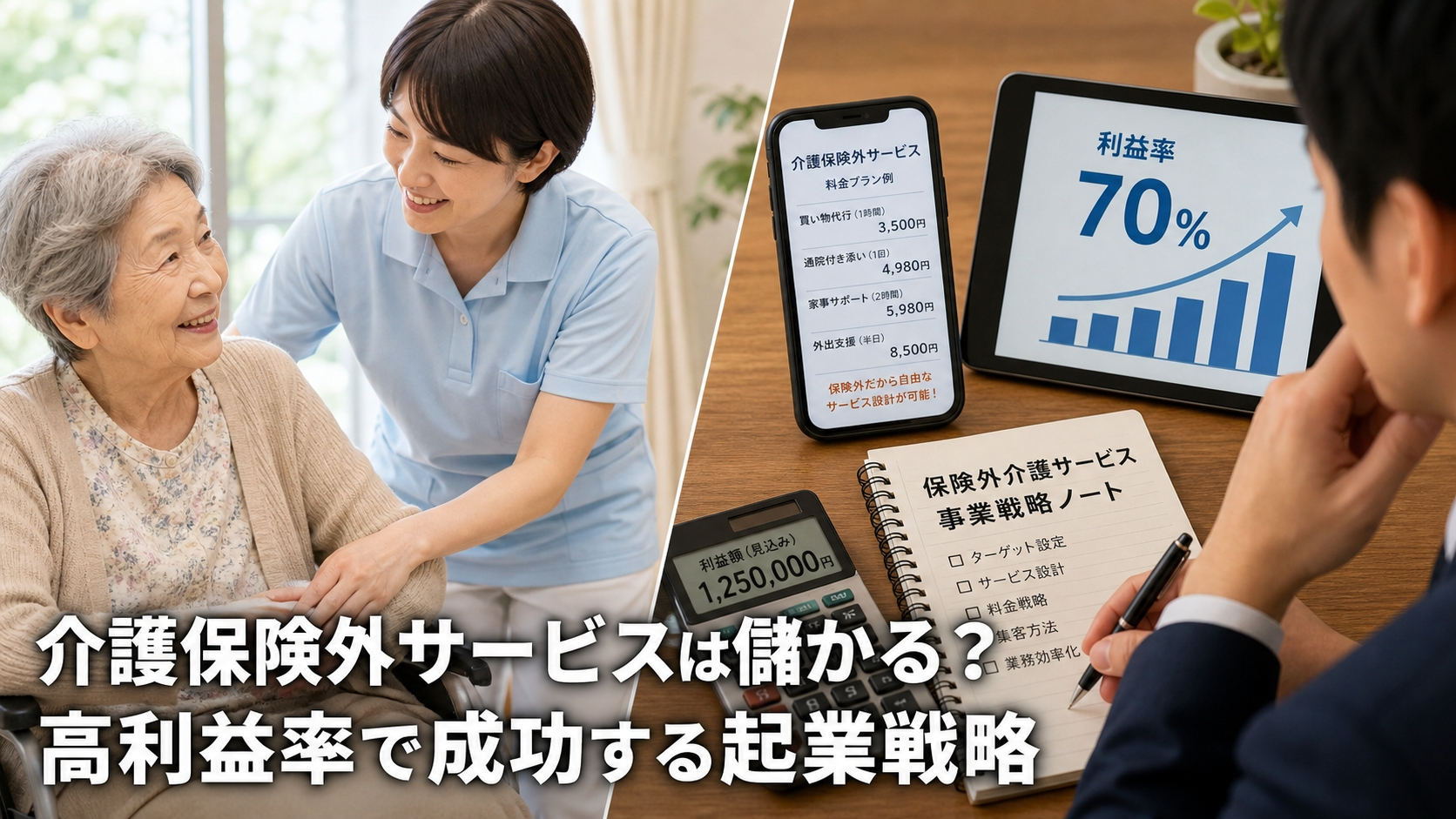 介護保険外サービスは儲かる？高利益率で成功する起業戦略