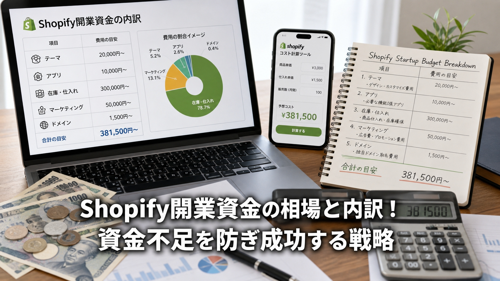Shopify開業資金の相場と内訳！資金不足を防ぎ成功する戦略