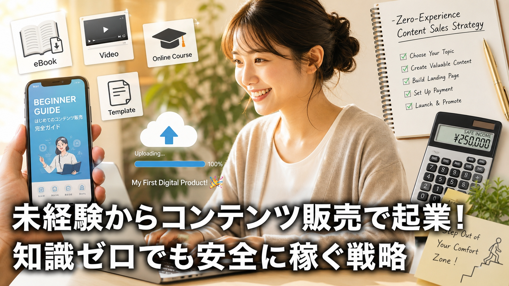 未経験からコンテンツ販売で起業！知識ゼロでも安全に稼ぐ戦略