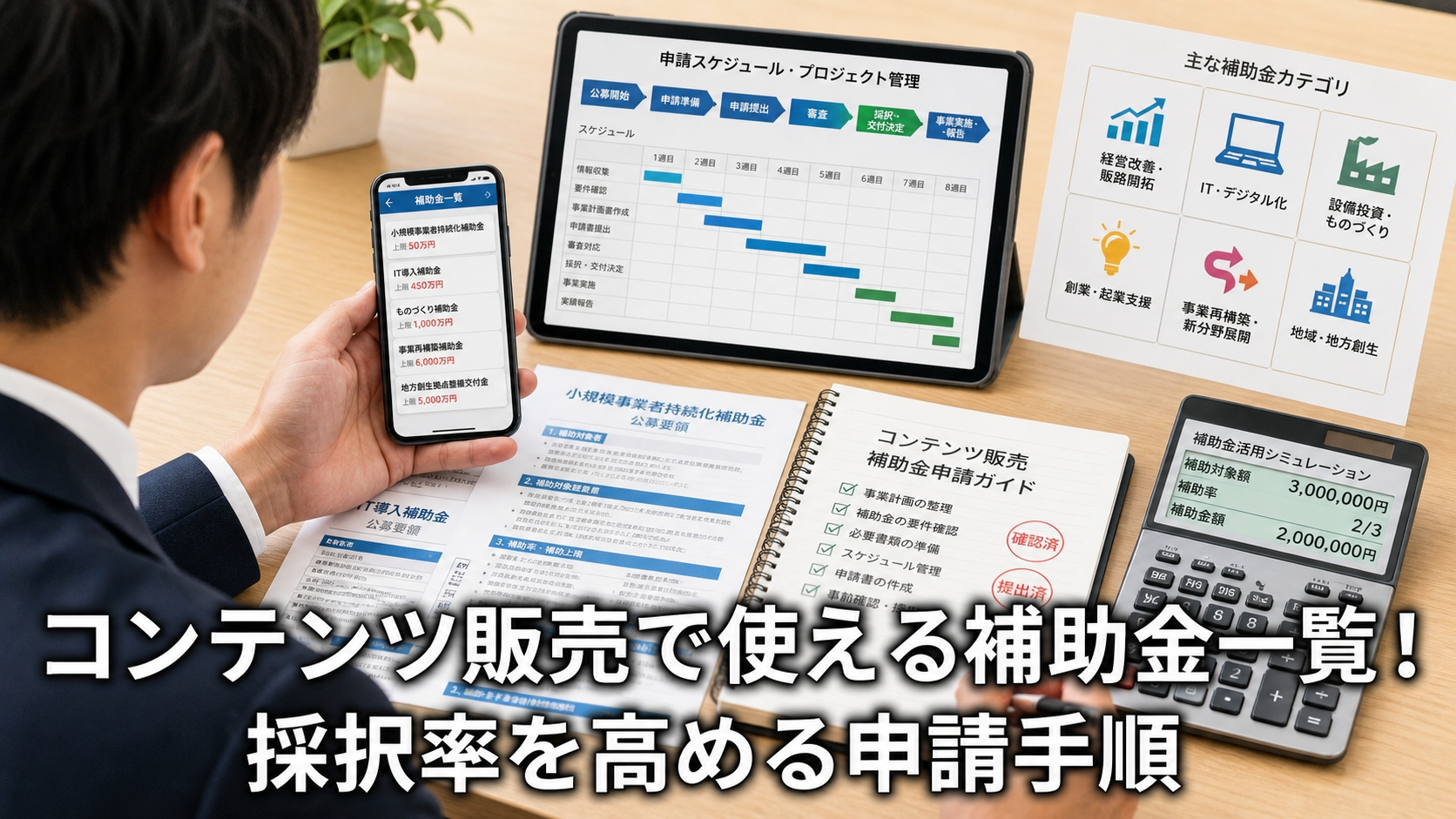 コンテンツ販売で使える補助金一覧！採択率を高める申請手順