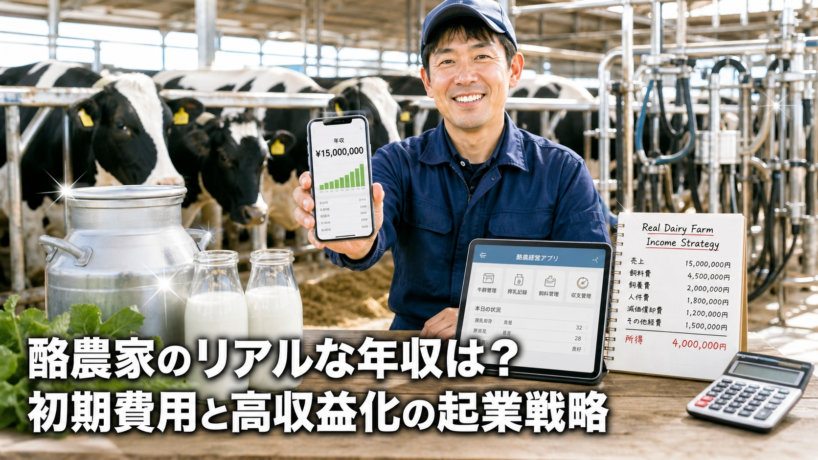 酪農家のリアルな年収は？初期費用と高収益化の起業戦略