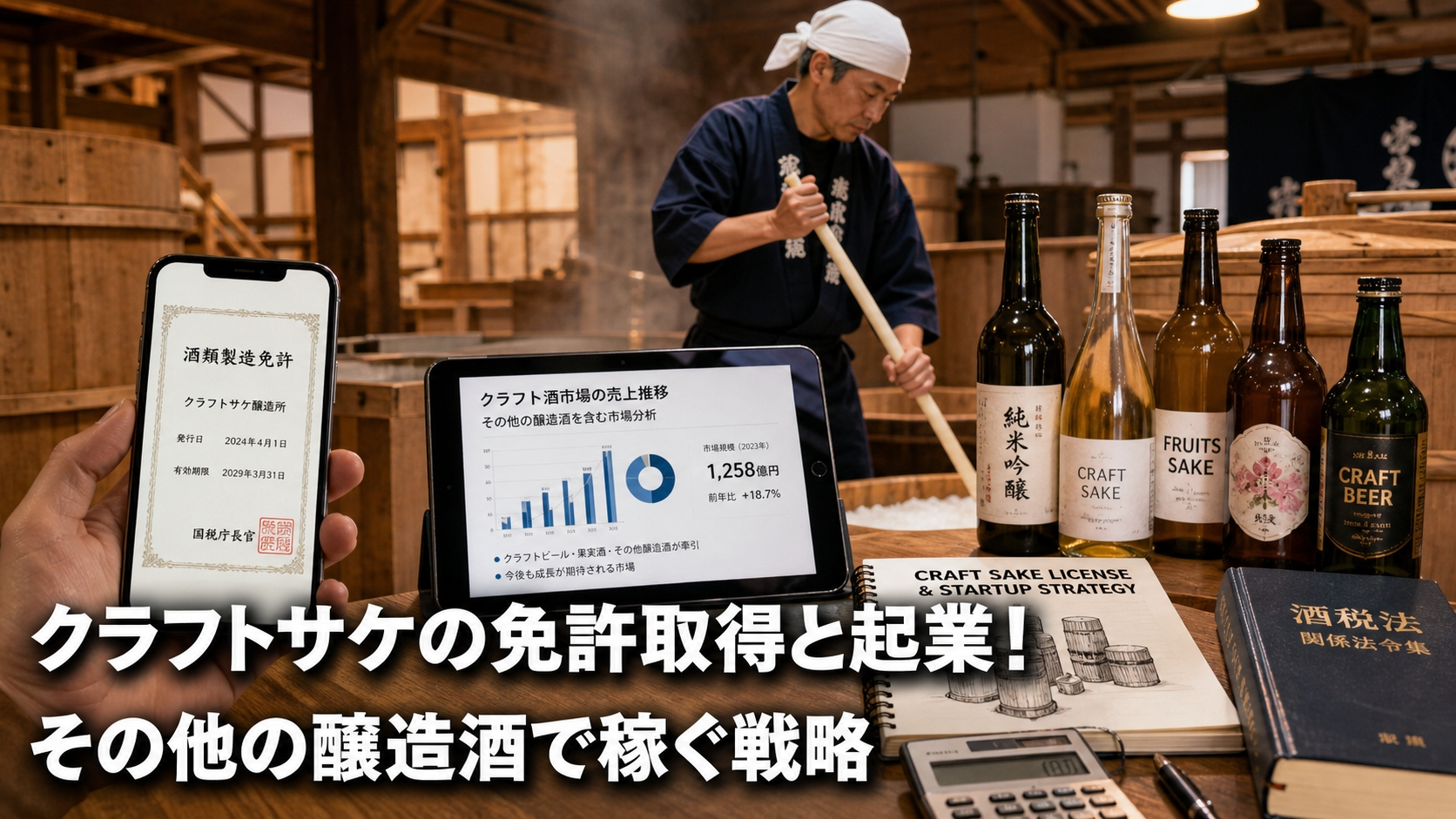 クラフトサケの免許取得と起業！その他の醸造酒で稼ぐ戦略