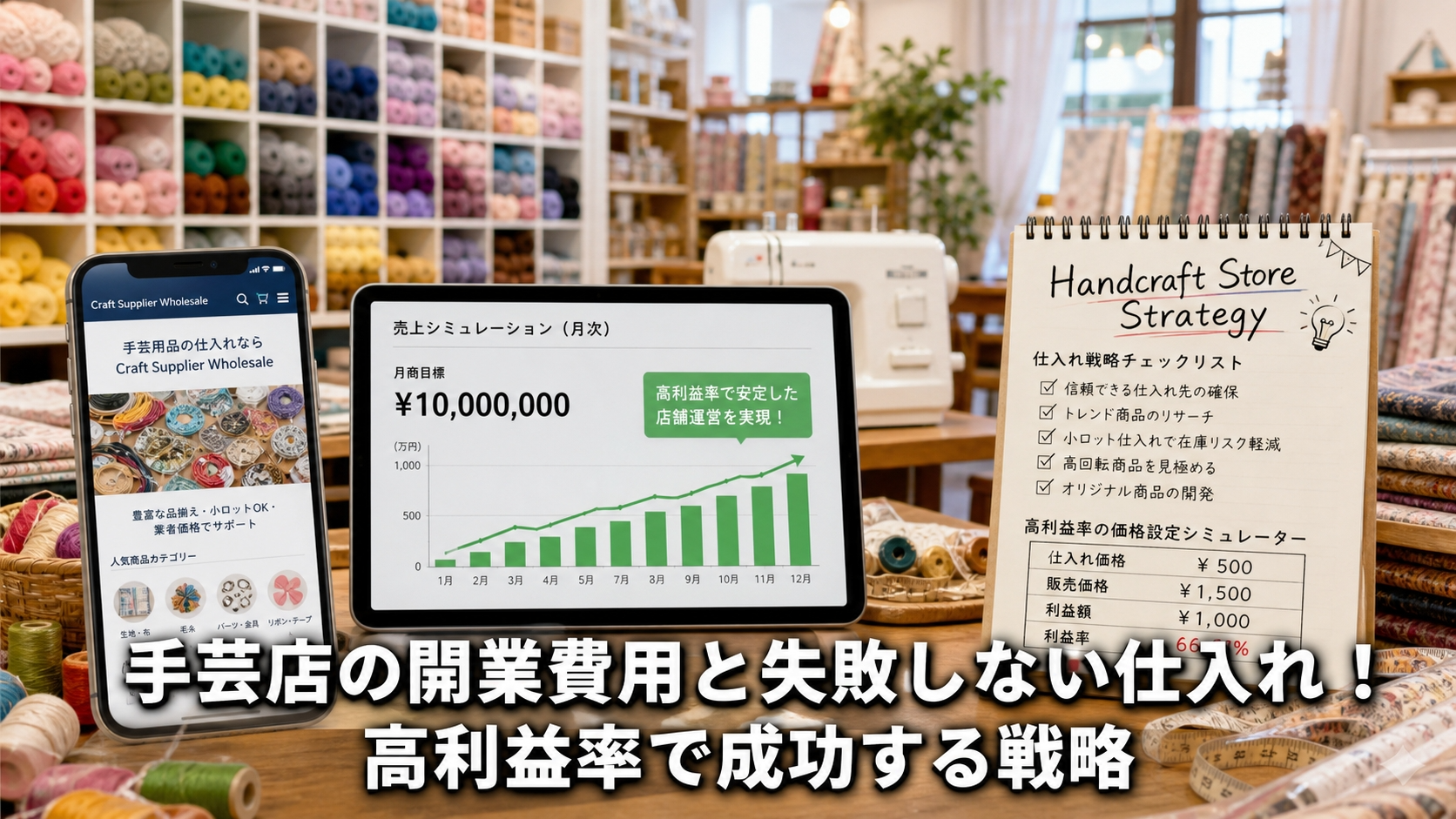 手芸店の開業費用と失敗しない仕入れ！高利益率で成功する戦略