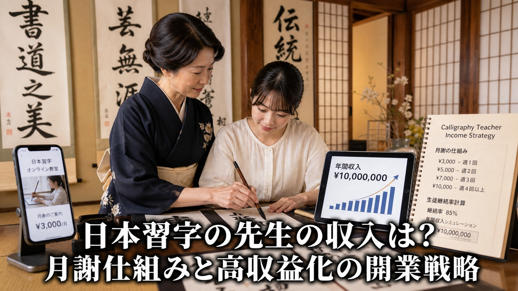日本習字の先生の収入は？月謝仕組みと高収益化の開業戦略
