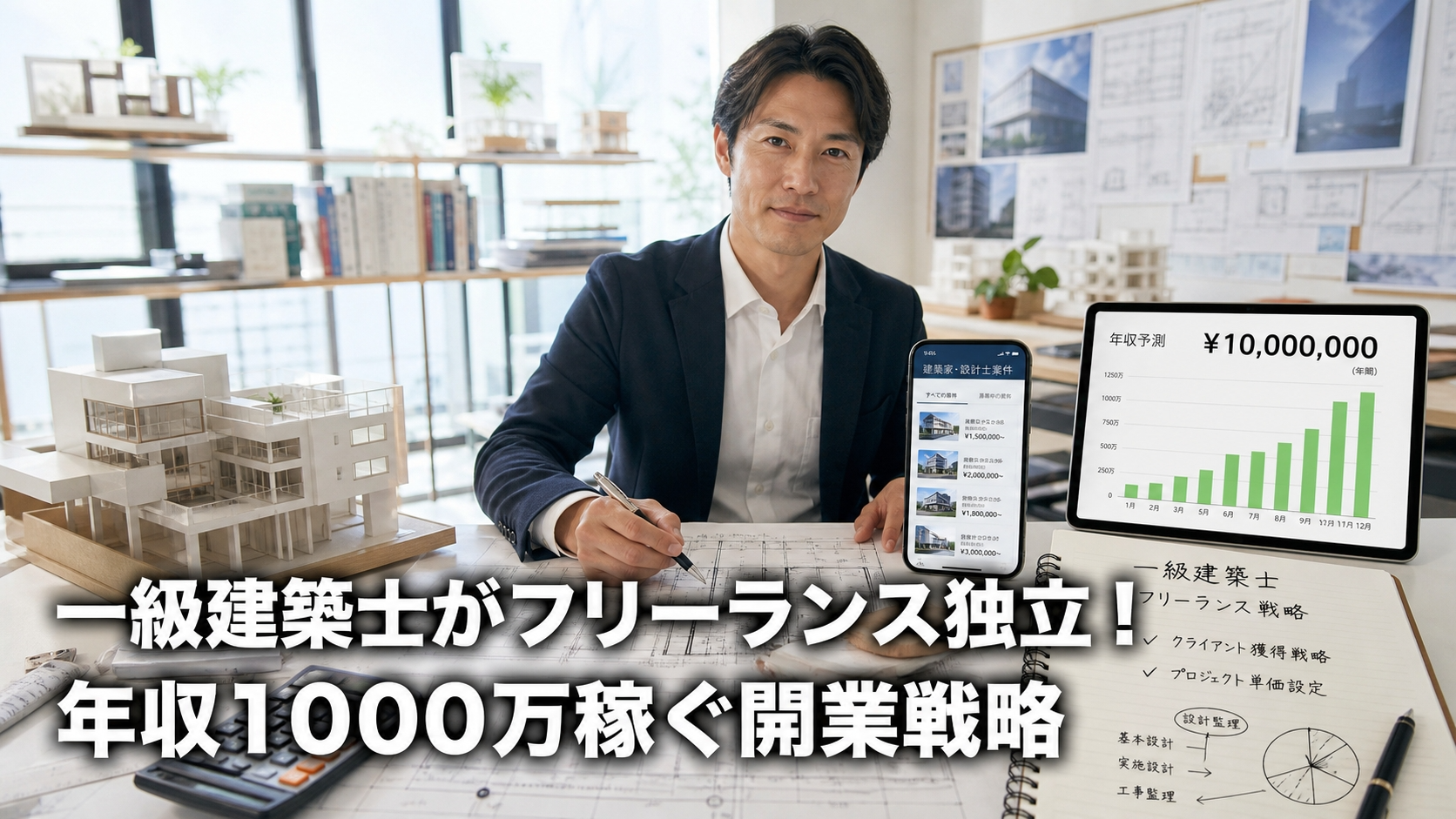 一級建築士がフリーランス独立！年収1000万稼ぐ開業戦略