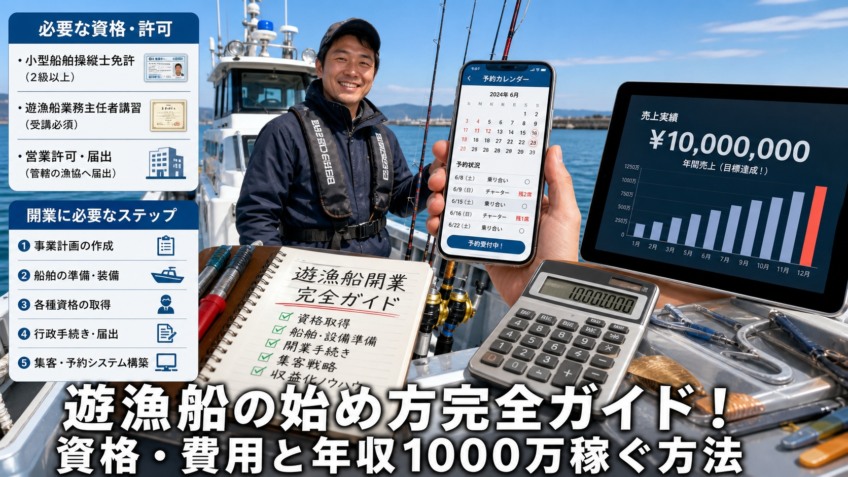 遊漁船の始め方完全ガイド！資格・費用と年収1000万稼ぐ方法