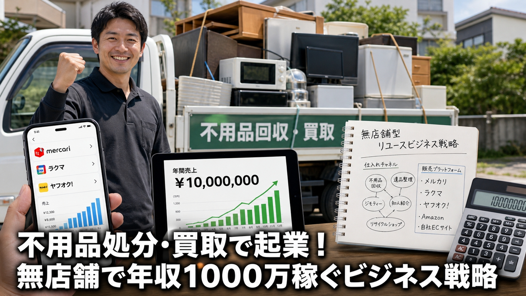 不用品処分・買取で起業！無店舗で年収1000万稼ぐビジネス戦略