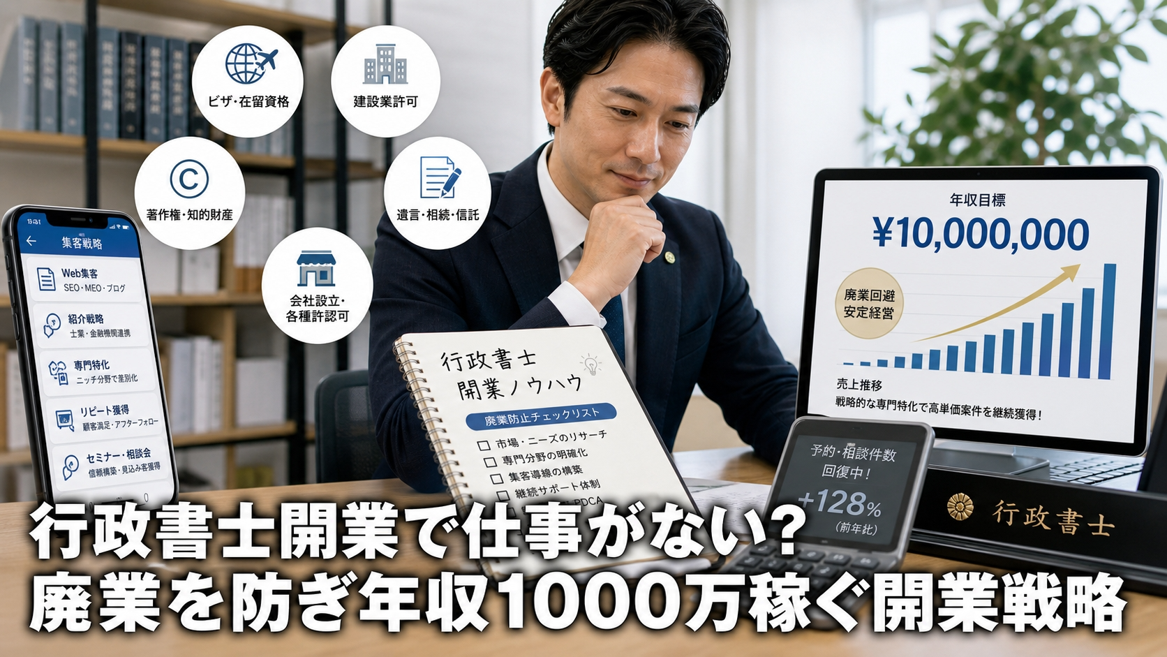 行政書士開業で仕事がない？廃業を防ぎ年収1000万稼ぐ開業戦略