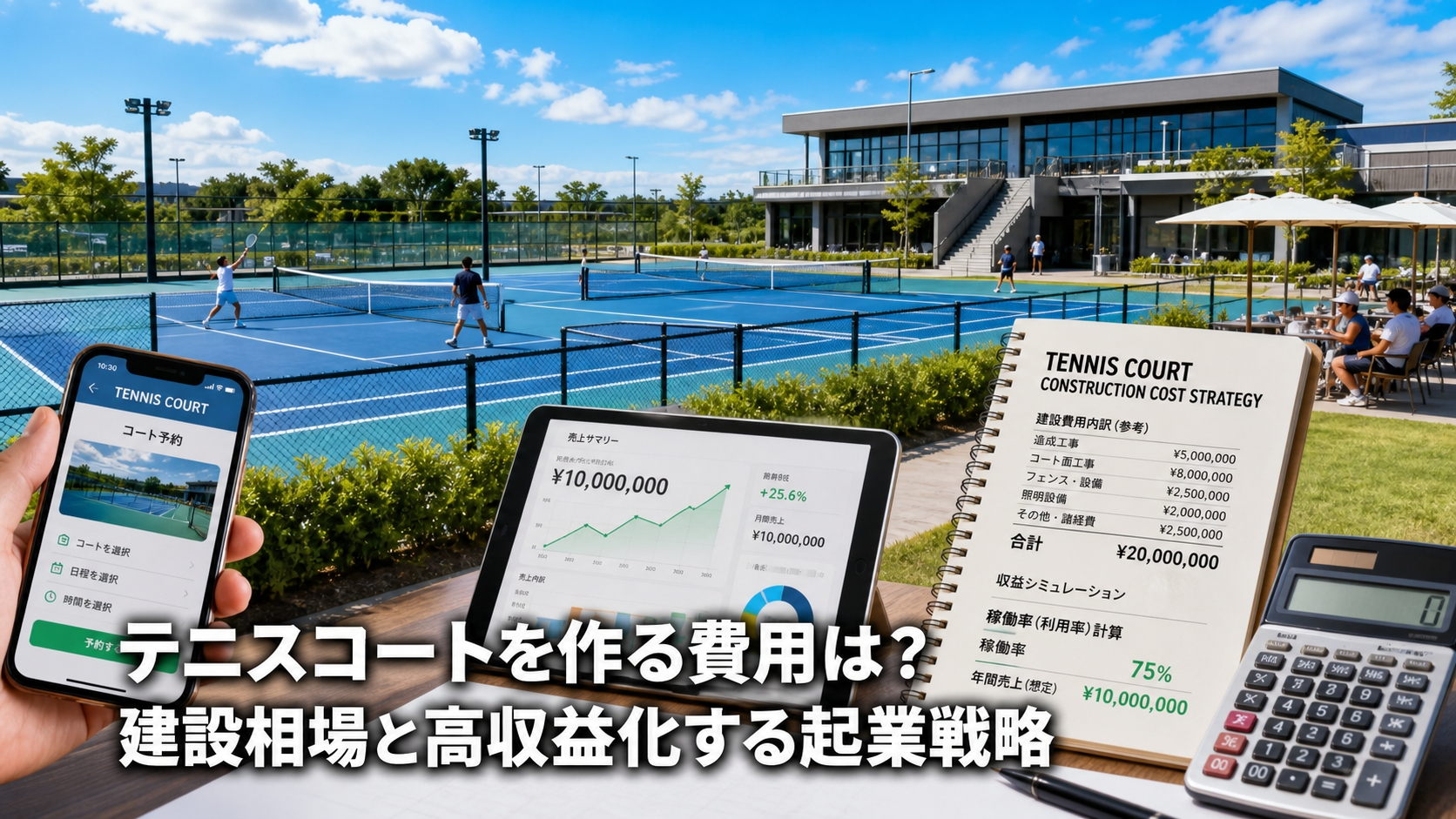 テニスコートを作る費用は？建設相場と高収益化する起業戦略