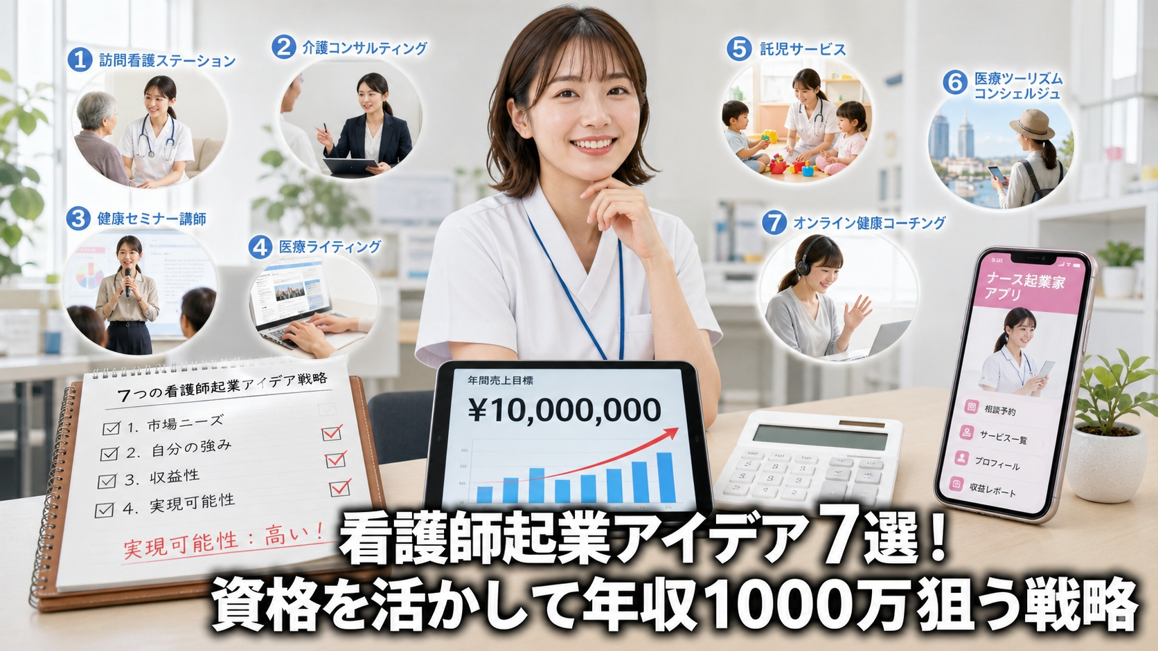 看護師起業アイデア7選！資格を活かして年収1000万狙う戦略