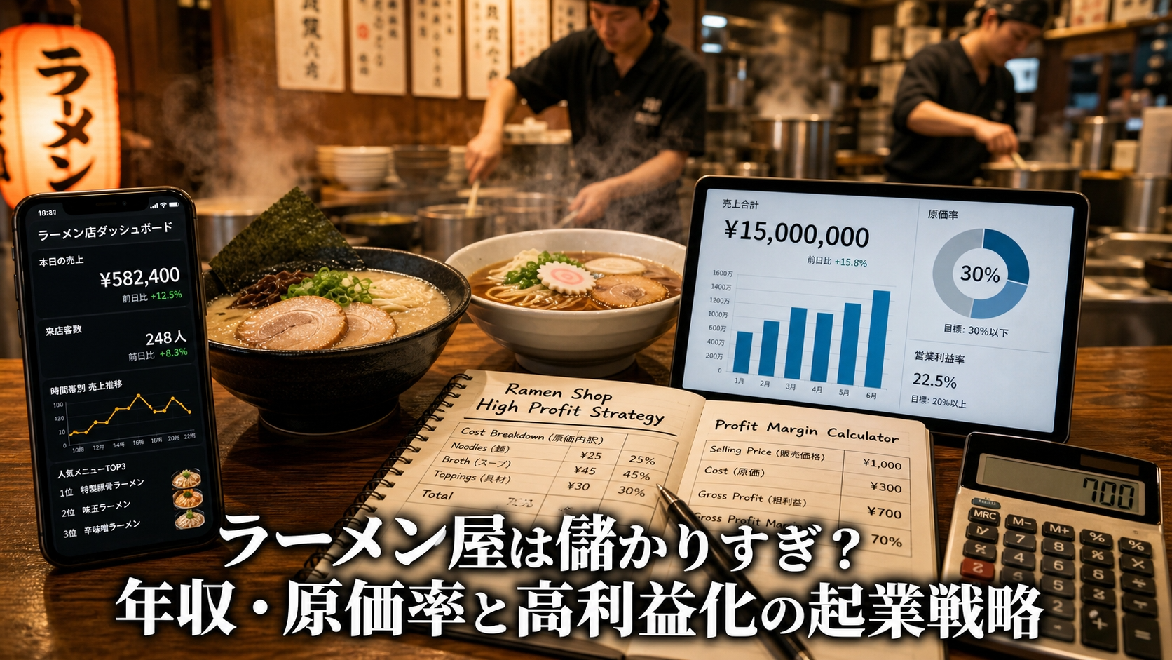 ラーメン屋は儲かりすぎ？年収・原価率と高利益化の起業戦略
