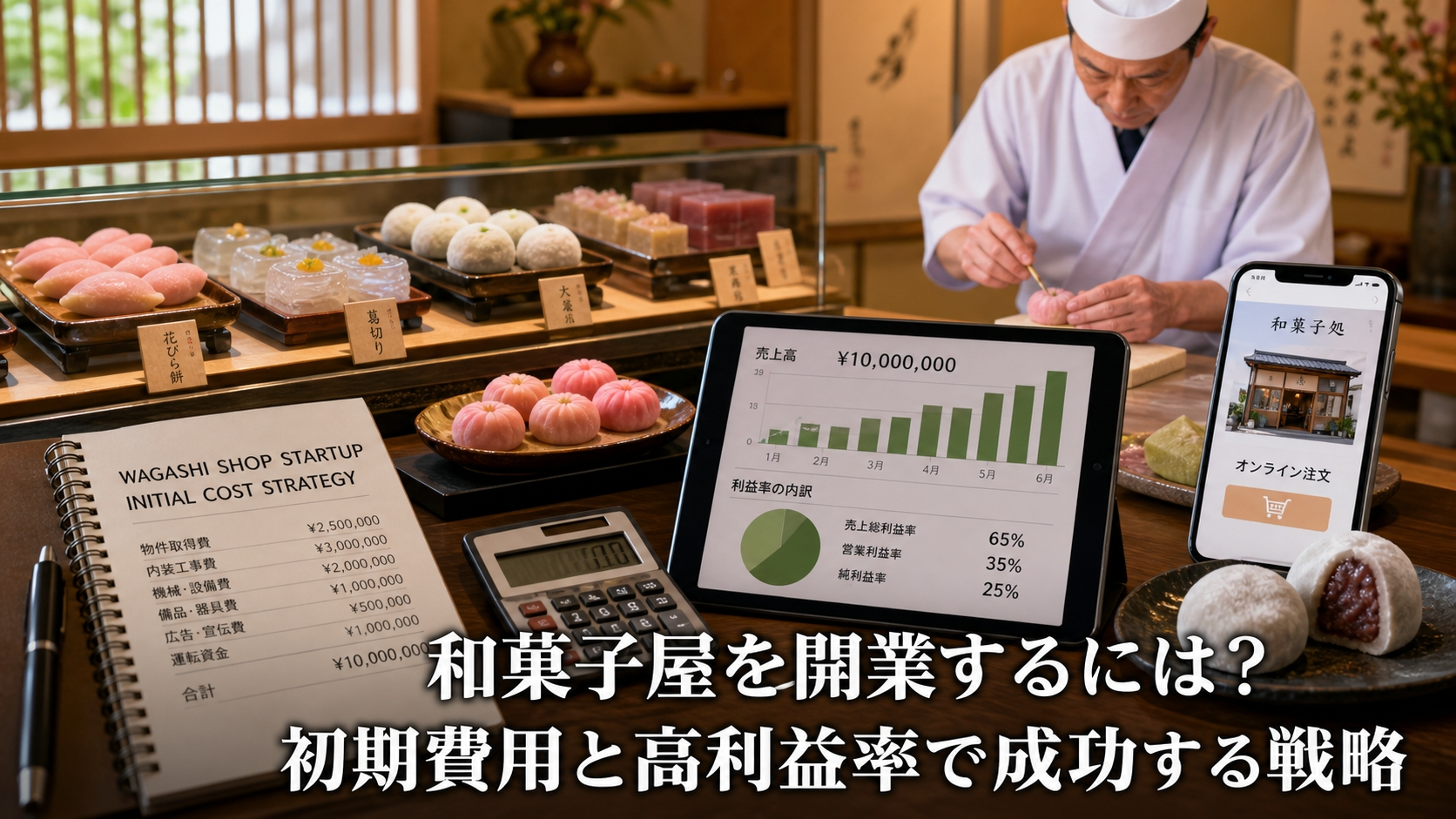 和菓子屋を開業するには？初期費用と高利益率で成功する戦略