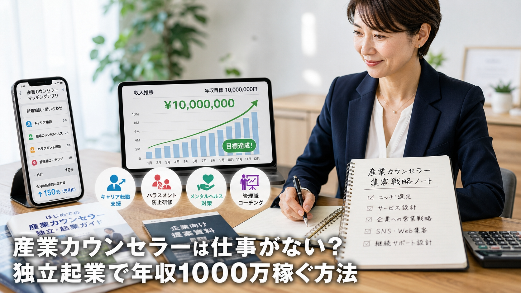 産業カウンセラーは仕事がない？独立起業で年収1000万稼ぐ方法