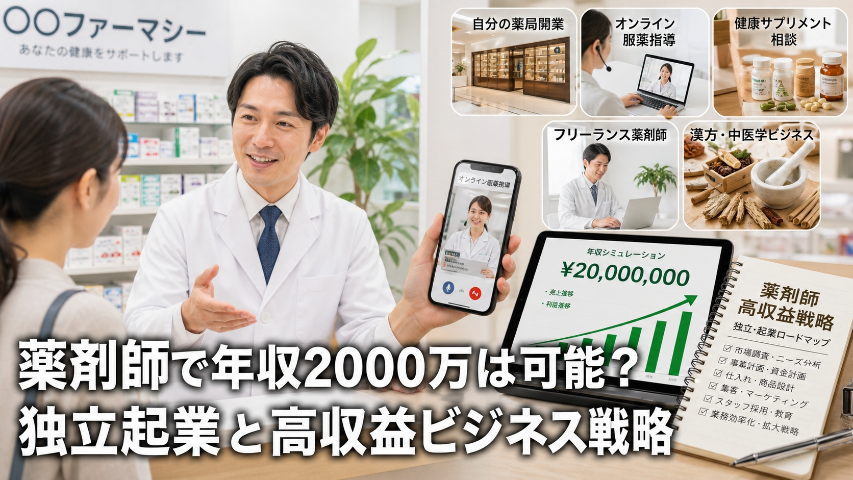 薬剤師で年収2000万は可能？独立起業と高収益ビジネス戦略
