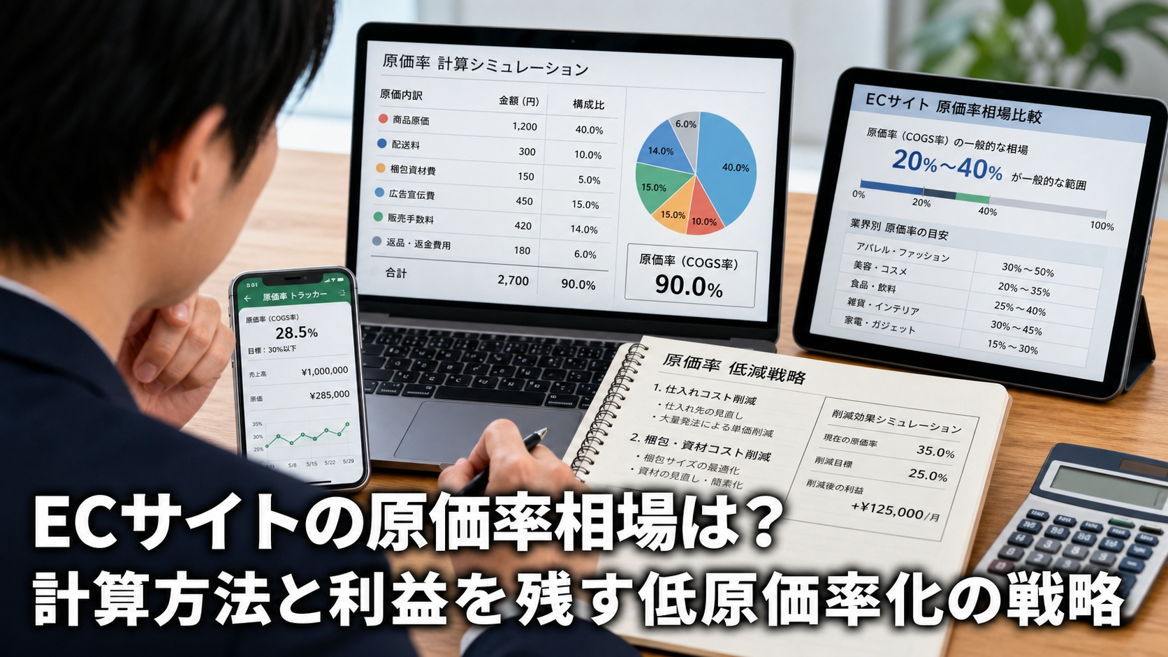 ECサイトの原価率相場は？計算方法と利益を残す低原価率化の戦略