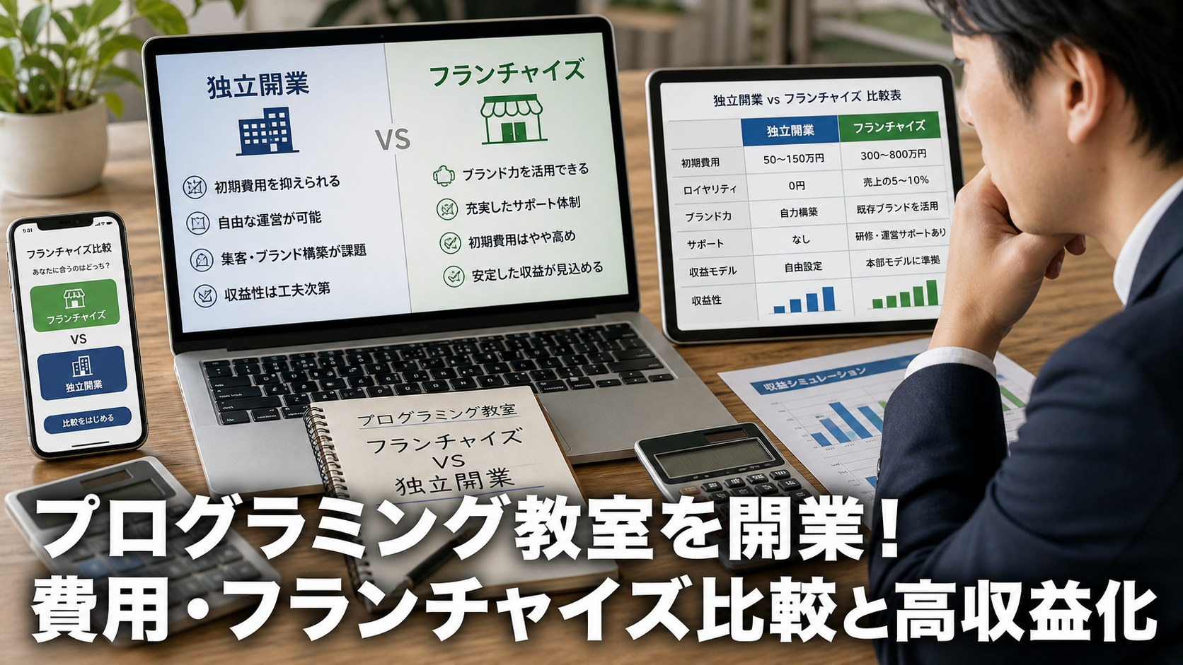 プログラミング教室を開業！費用・フランチャイズ比較と高収益化