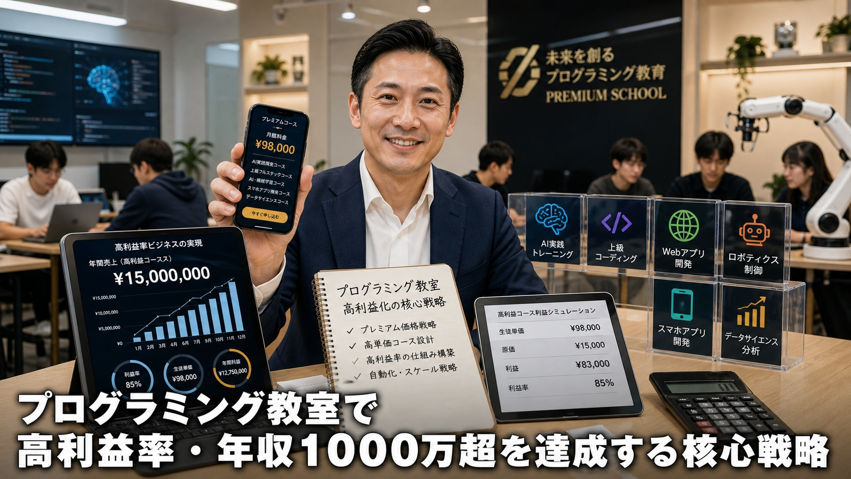 プログラミング教室の開業費用と儲かる仕組み！年収1000万の戦略