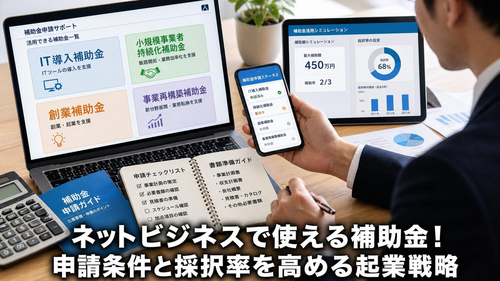ネットビジネスで使える補助金！申請条件と採択率を高める起業戦略