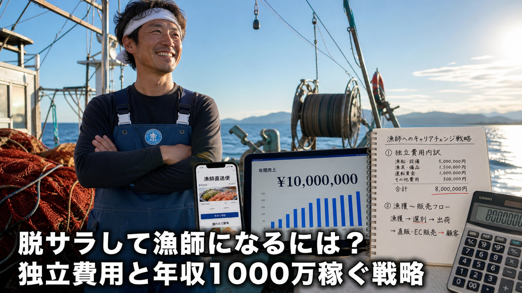 脱サラして漁師になるには？独立費用と年収1000万稼ぐ戦略
