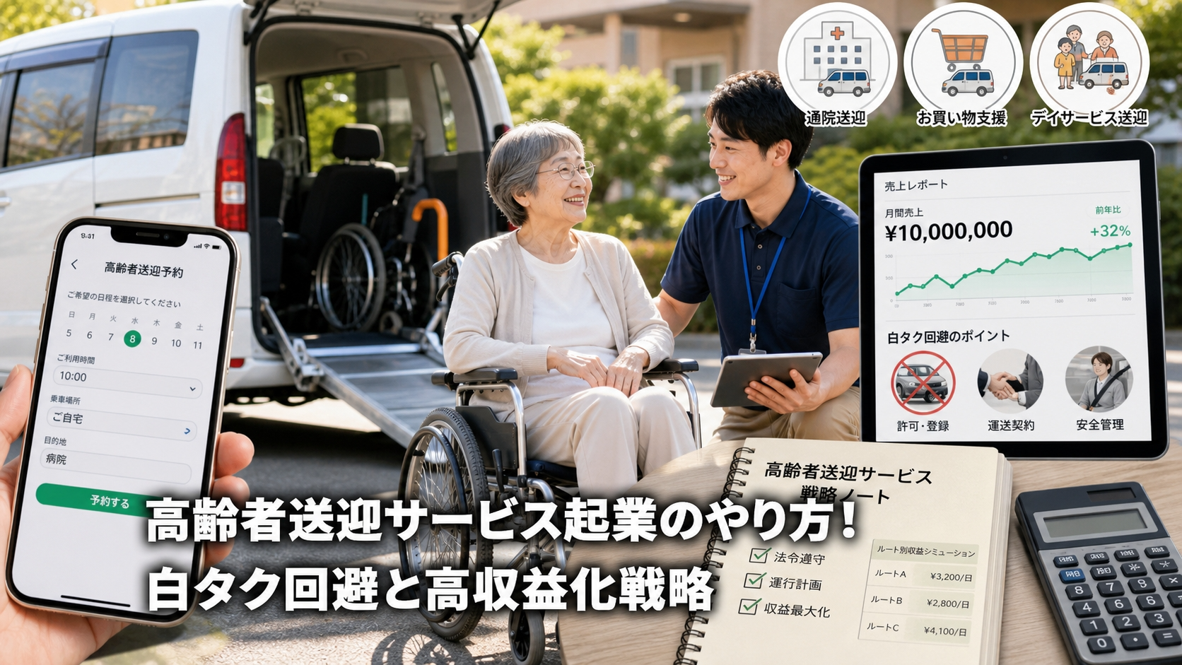 高齢者送迎サービス起業のやり方！白タク回避と高収益化戦略