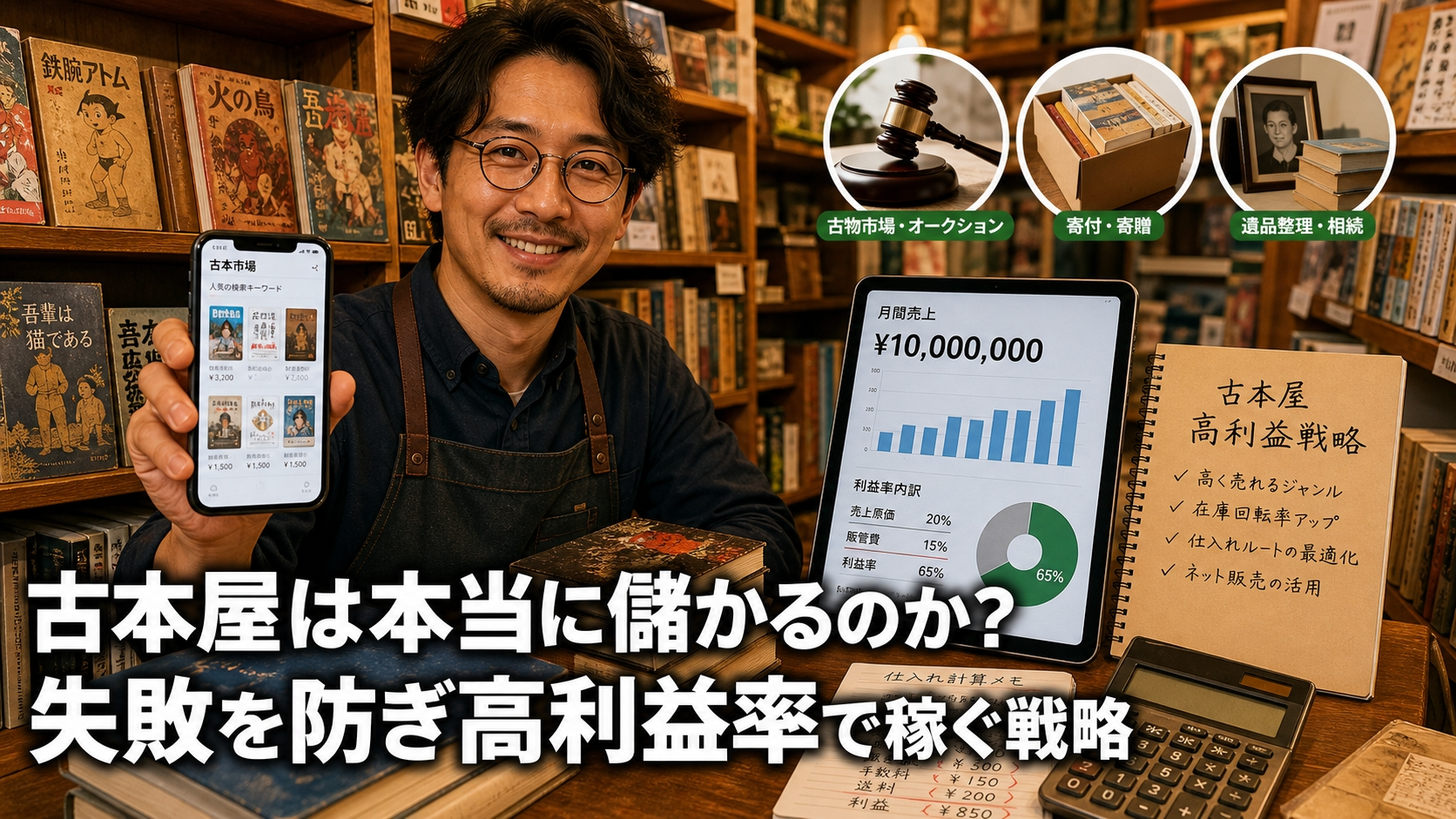 古本屋は本当に儲かるのか？失敗を防ぎ高利益率で稼ぐ戦略
