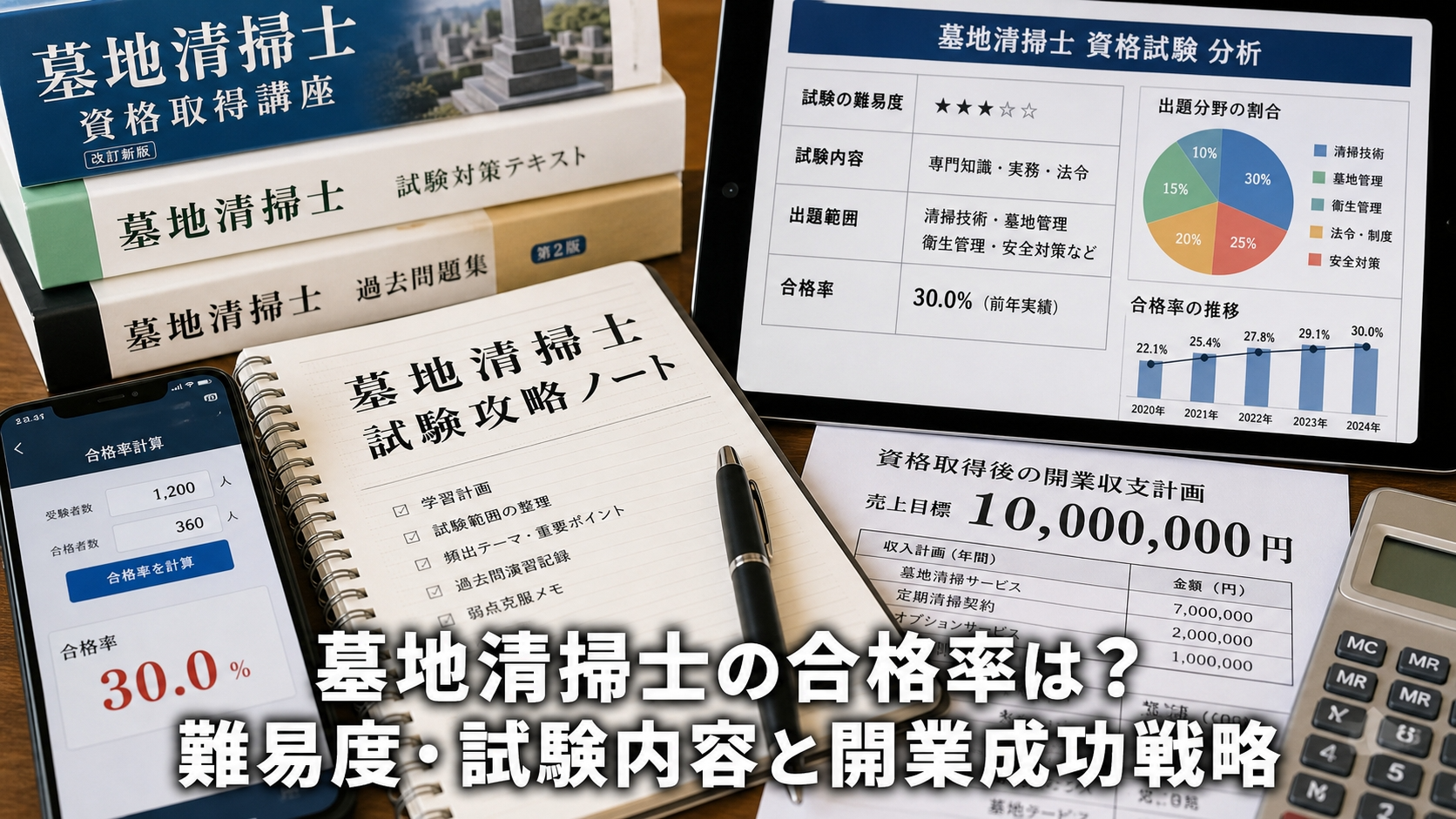 墓地清掃士の合格率は？難易度・試験内容と開業成功戦略