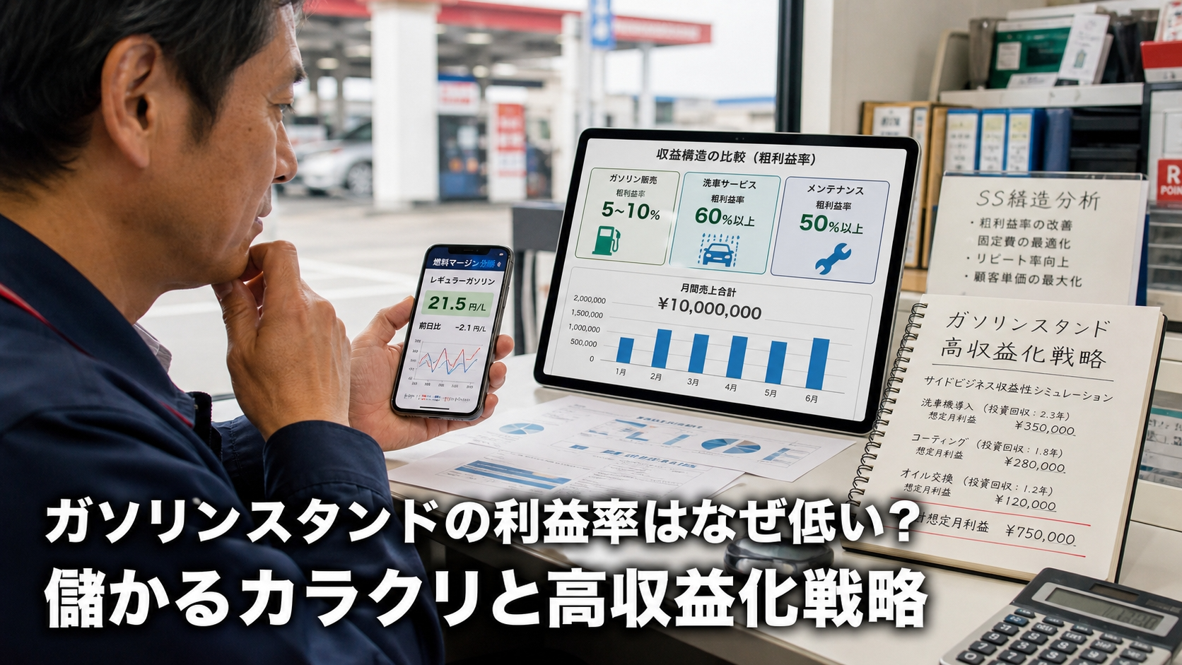 ガソリンスタンドの利益率はなぜ低い？儲かるカラクリと高収益化戦略