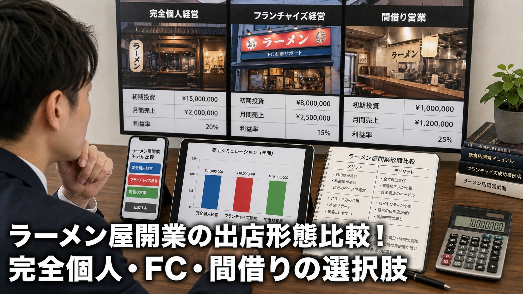 ラーメン屋開業の出店形態比較！完全個人・FC・間借りの選択肢