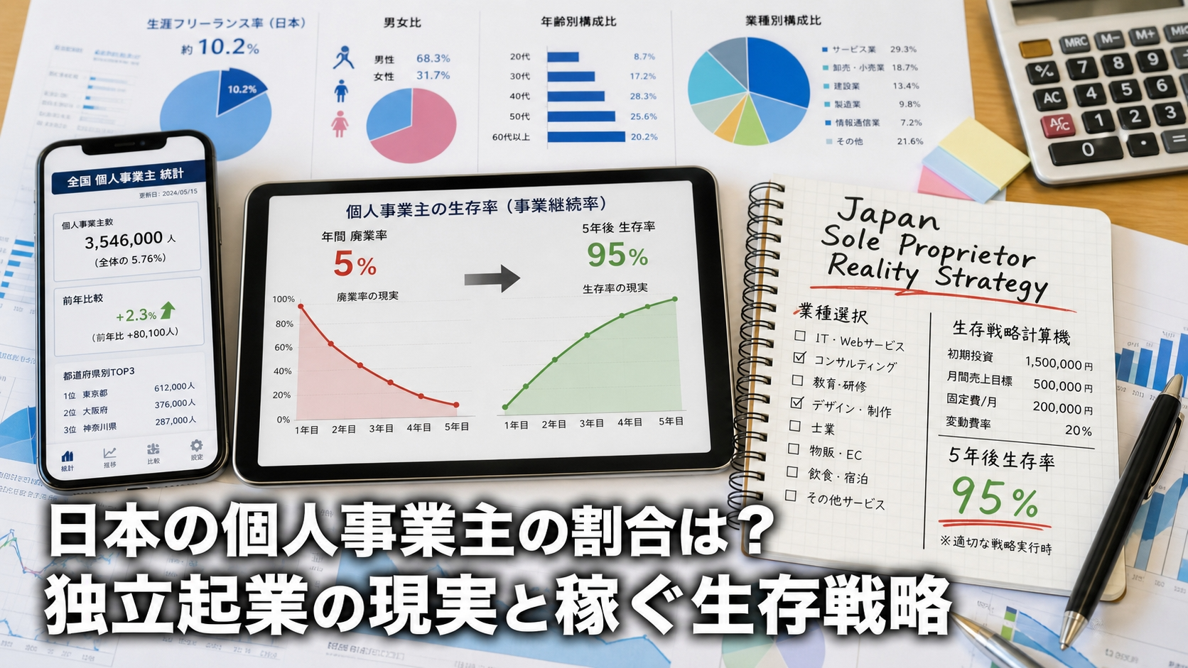 日本の個人事業主の割合は？独立起業の現実と稼ぐ生存戦略