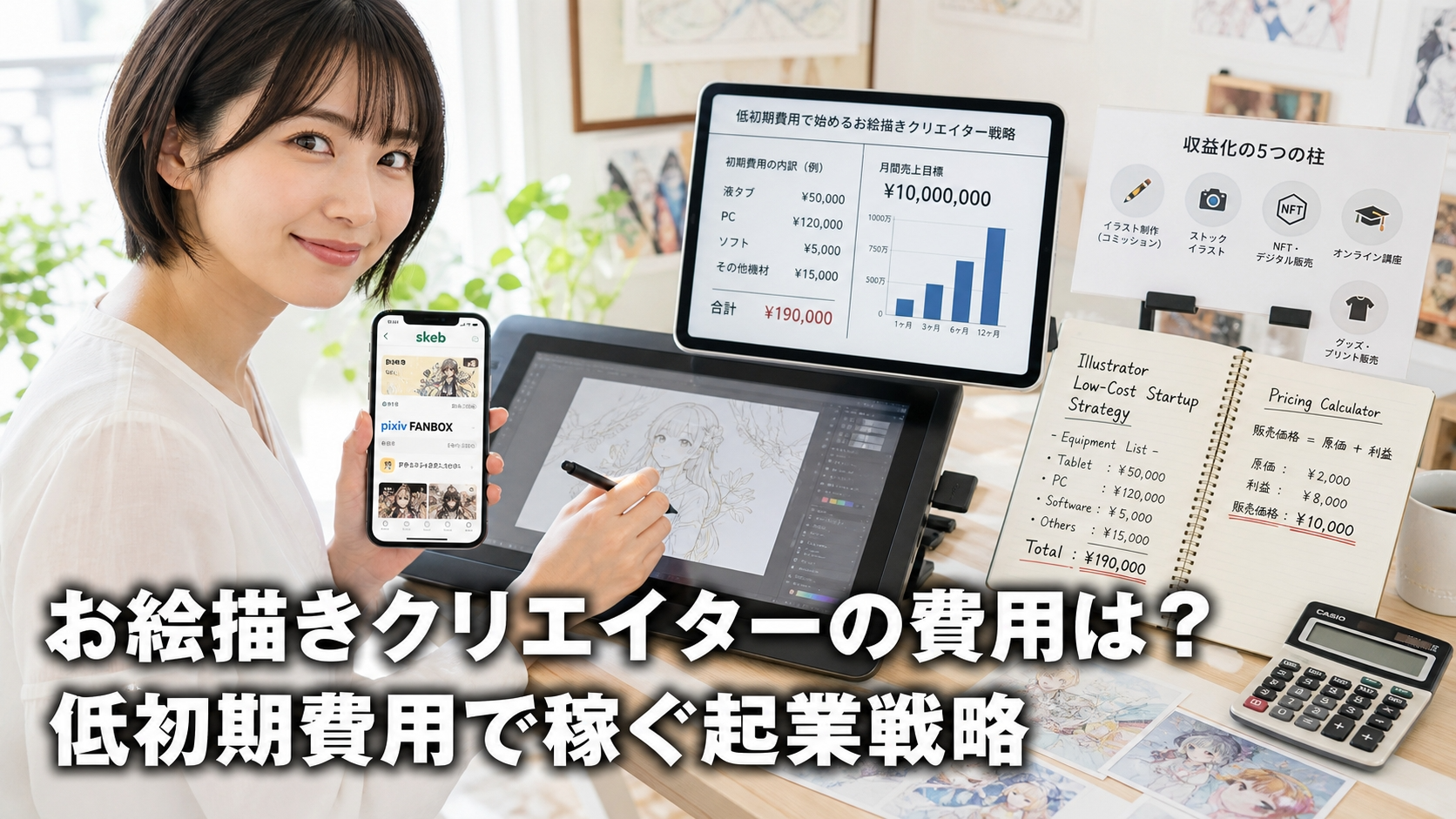 お絵描きクリエイターの費用は？低初期費用で稼ぐ起業戦略