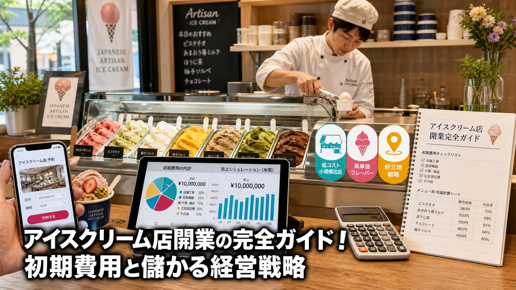 アイスクリーム店開業の完全ガイド！初期費用と儲かる経営戦略