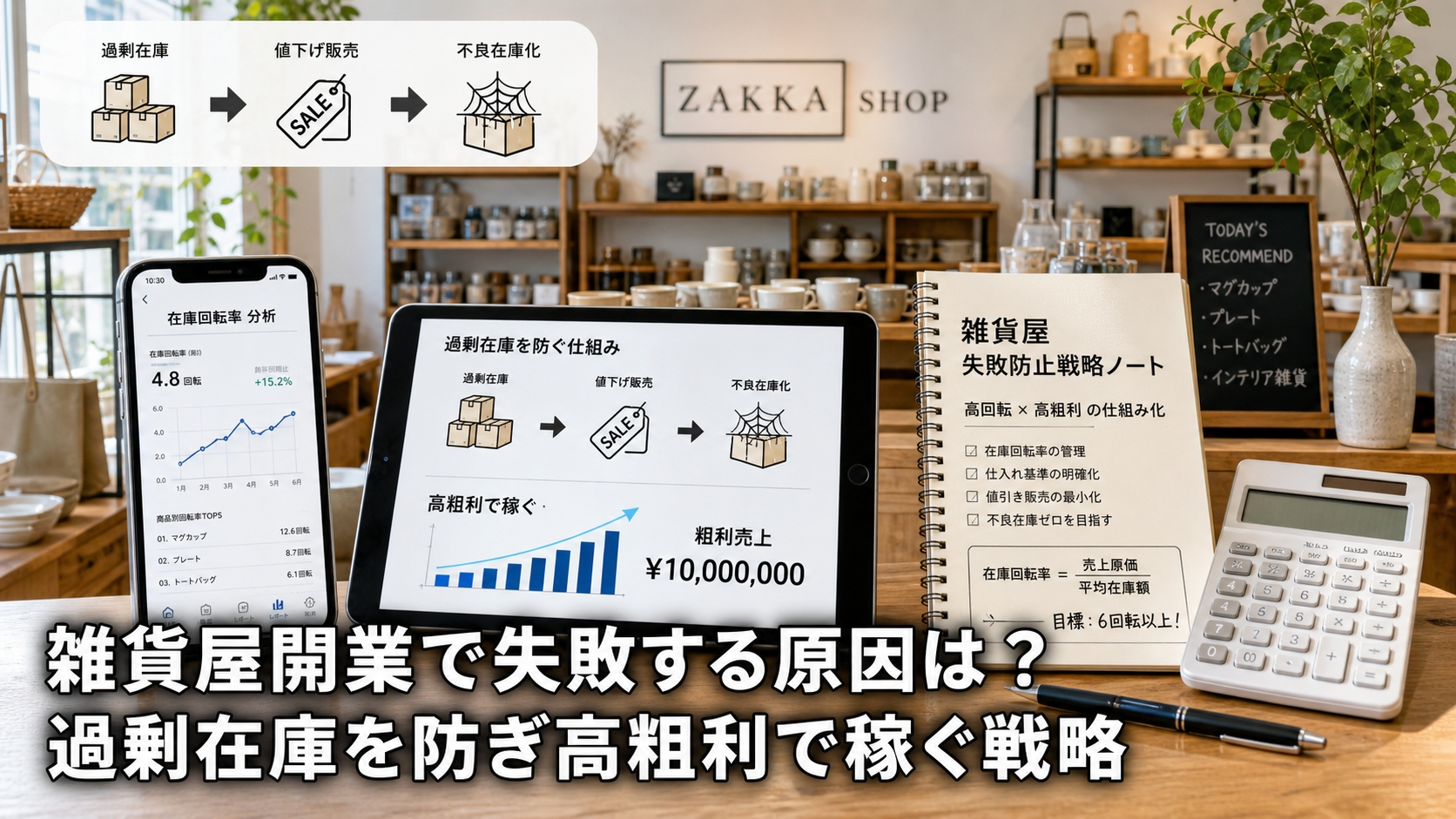 雑貨屋開業で失敗する原因は？過剰在庫を防ぎ高粗利で稼ぐ戦略