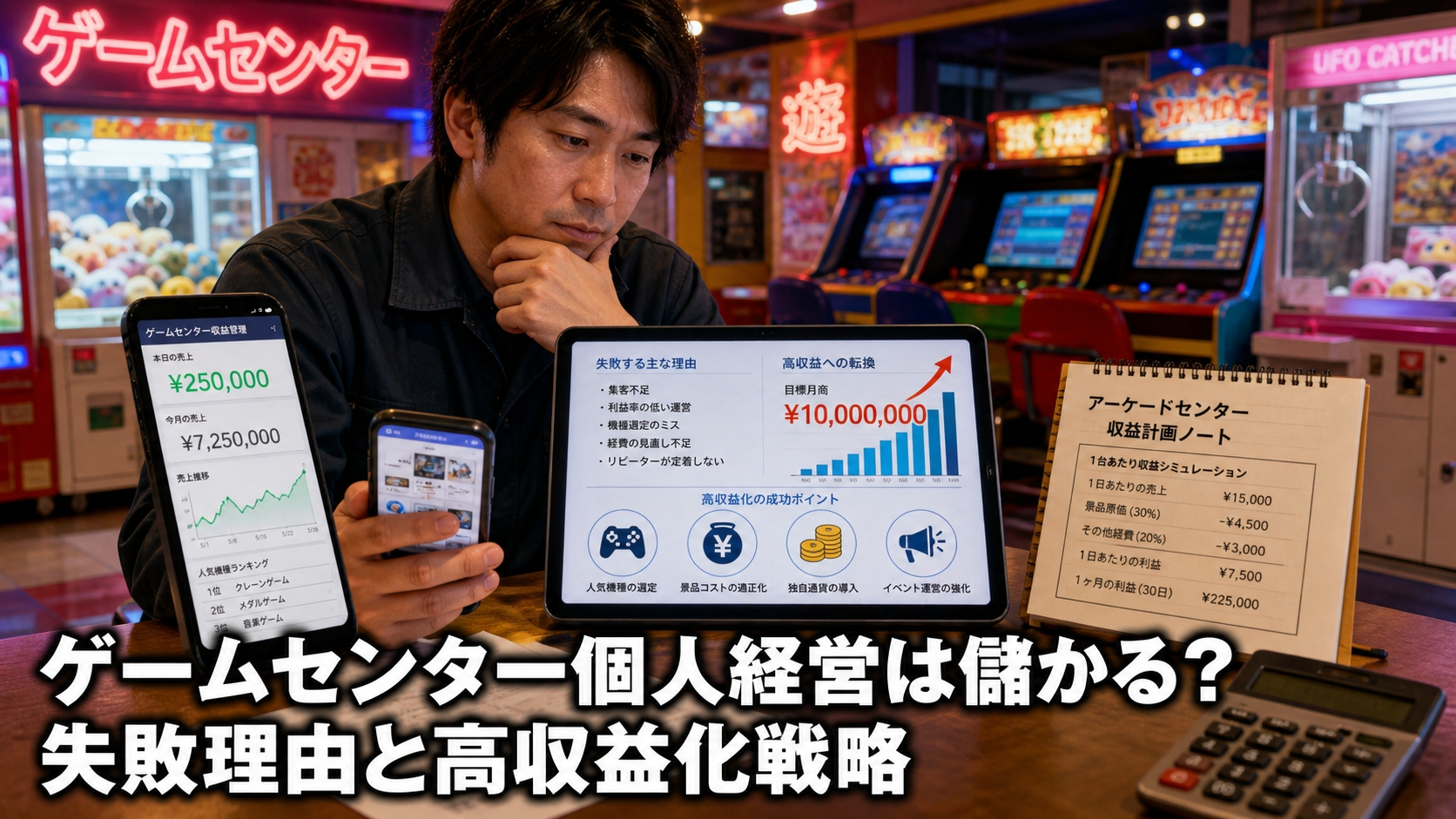 ゲームセンター個人経営は儲かる？失敗理由と高収益化戦略