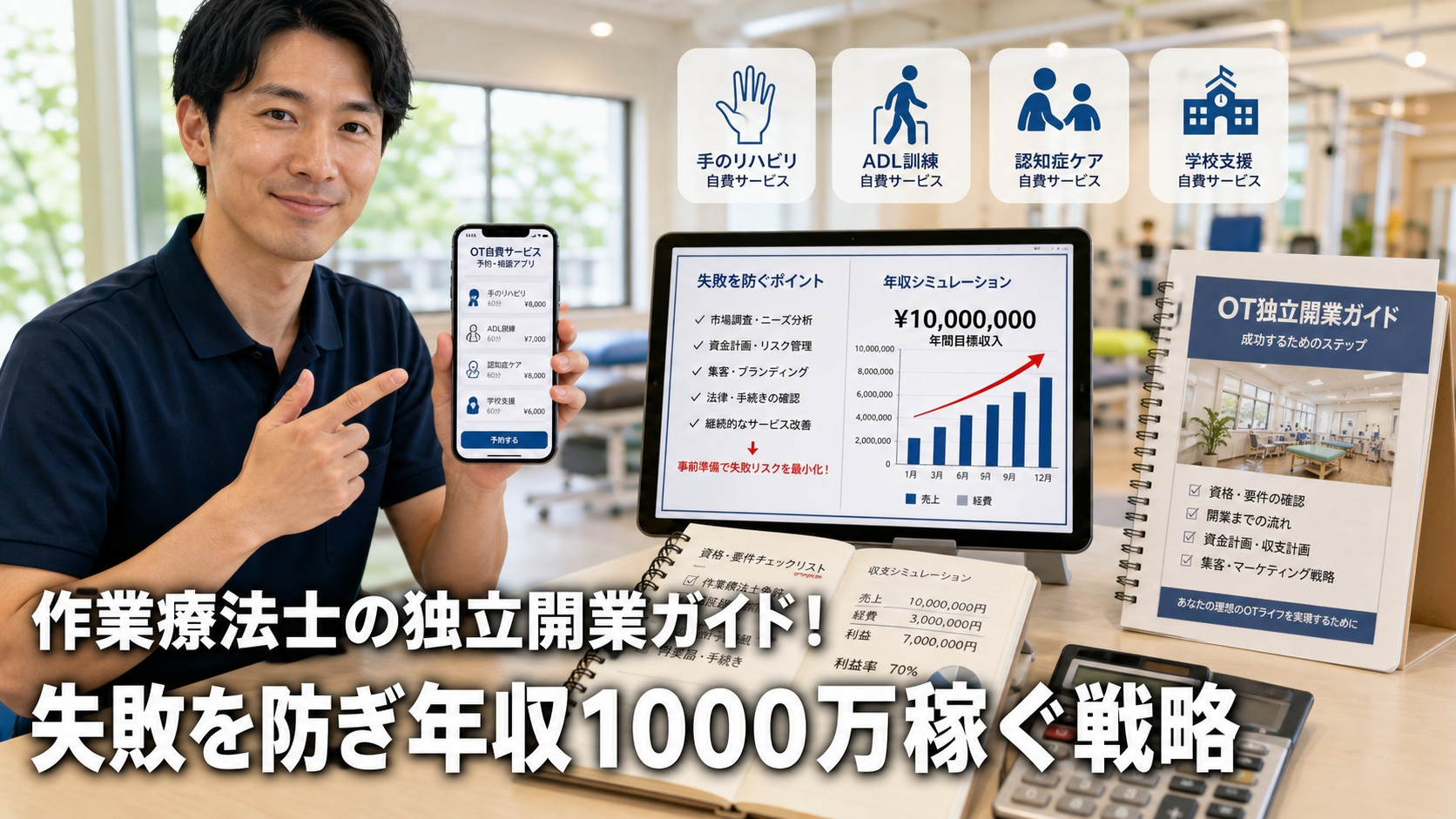 作業療法士の独立開業ガイド！失敗を防ぎ年収1000万稼ぐ戦略