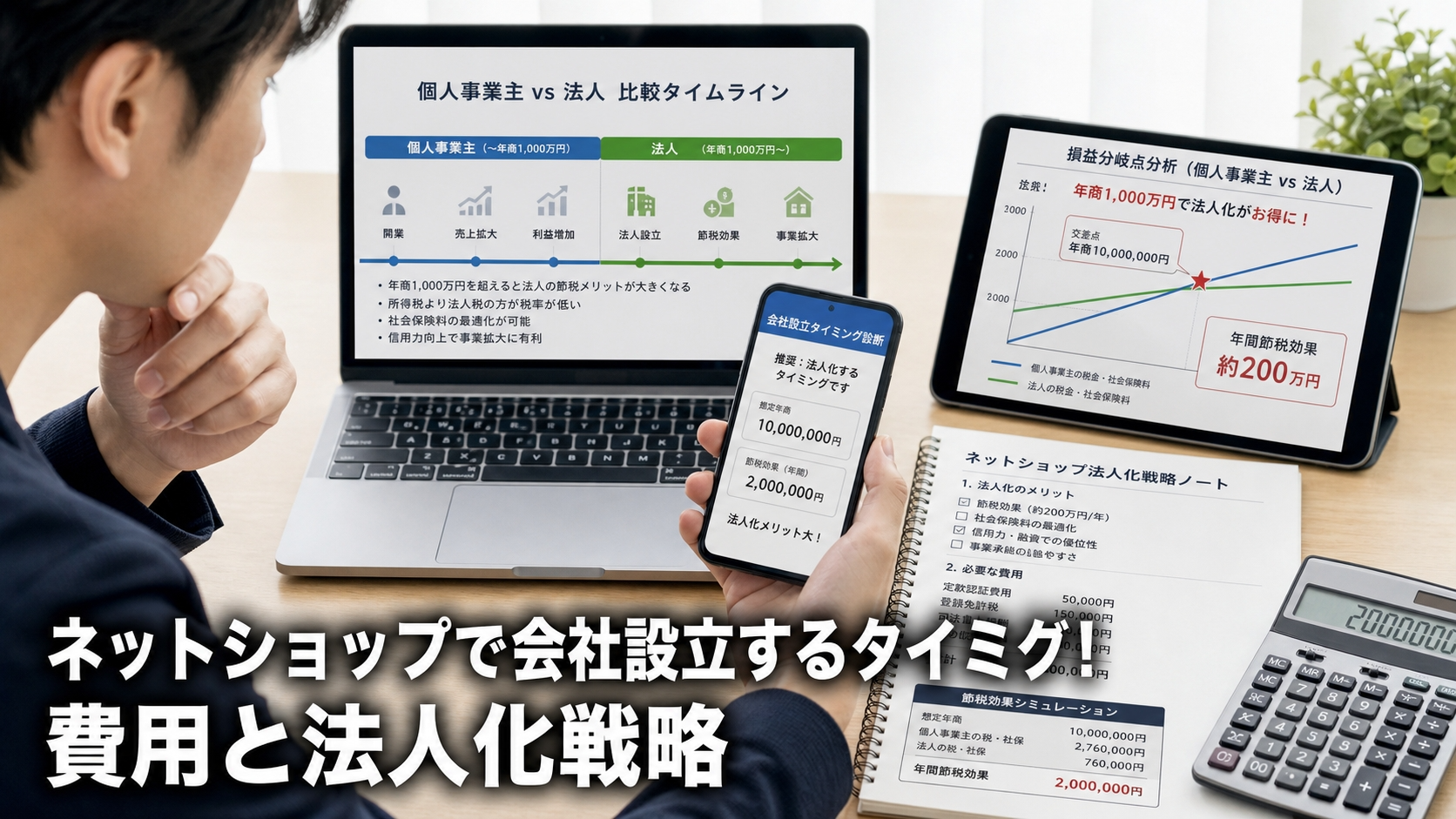 ネットショップで会社設立するタイミグ！費用と法人化戦略