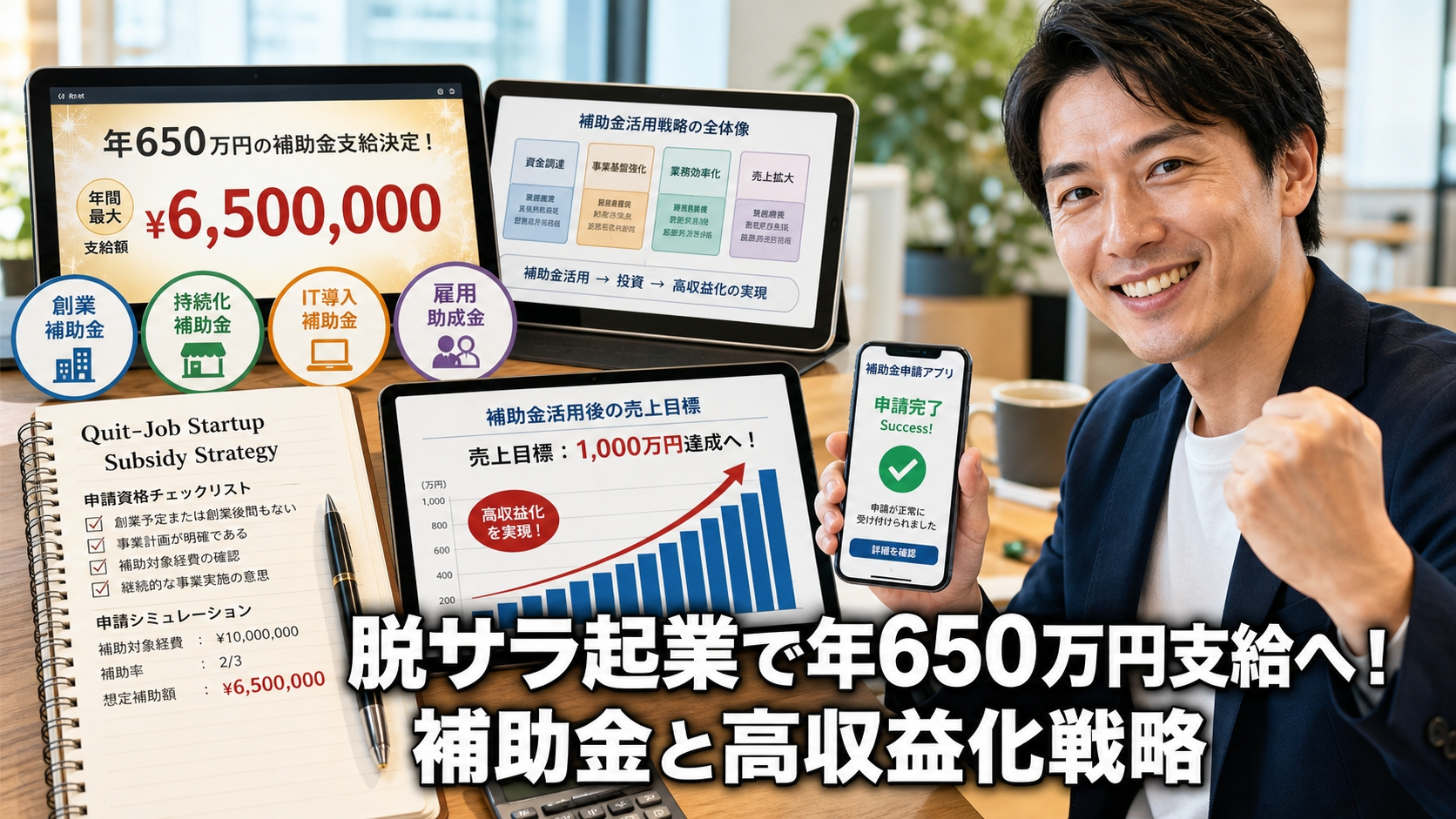 脱サラ起業で年650万円支給へ！補助金と高収益化戦略