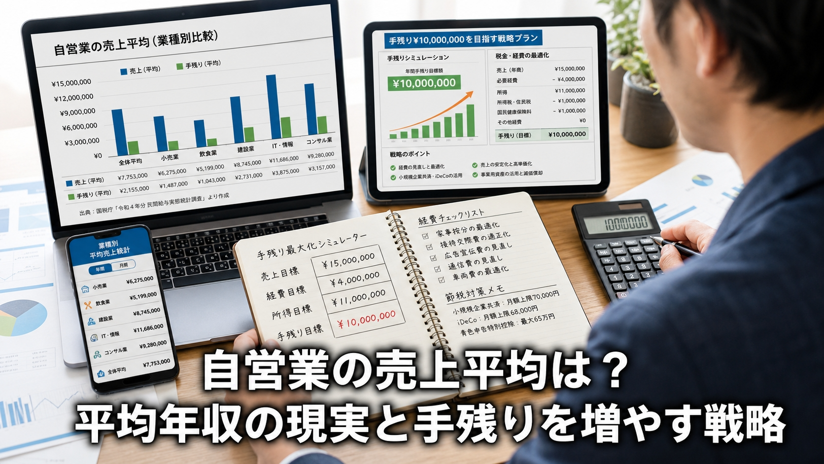 自営業の売上平均は？平均年収の現実と手残りを増やす戦略