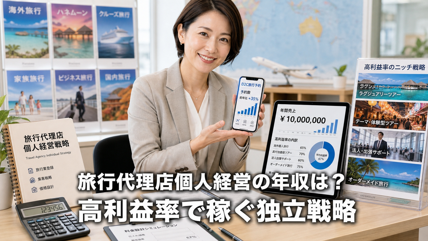 旅行代理店個人経営の年収は？高利益率で稼ぐ独立戦略