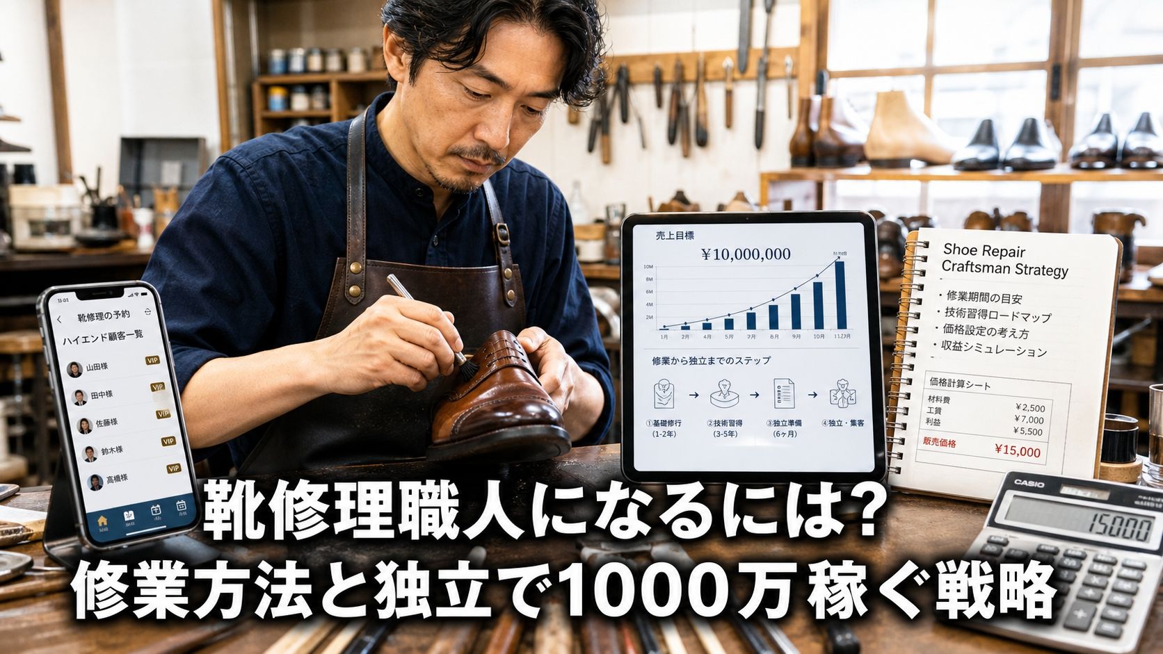 靴修理職人になるには？修業方法と独立で1000万稼ぐ戦略