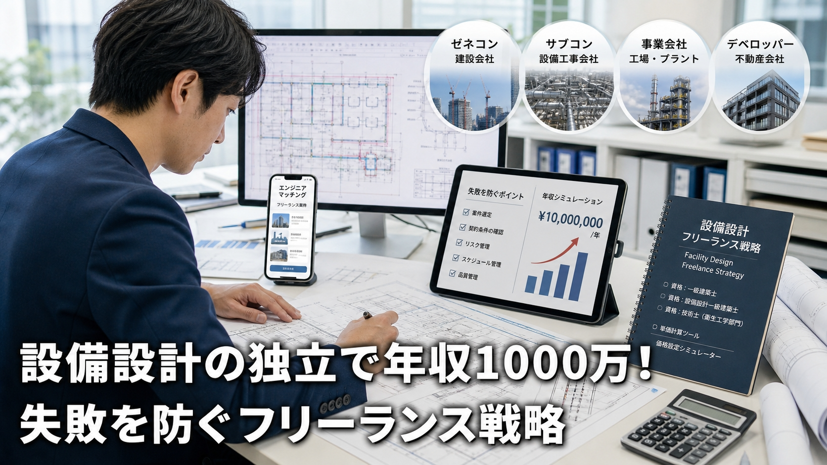 設備設計の独立で年収1000万！失敗を防ぐフリーランス戦略