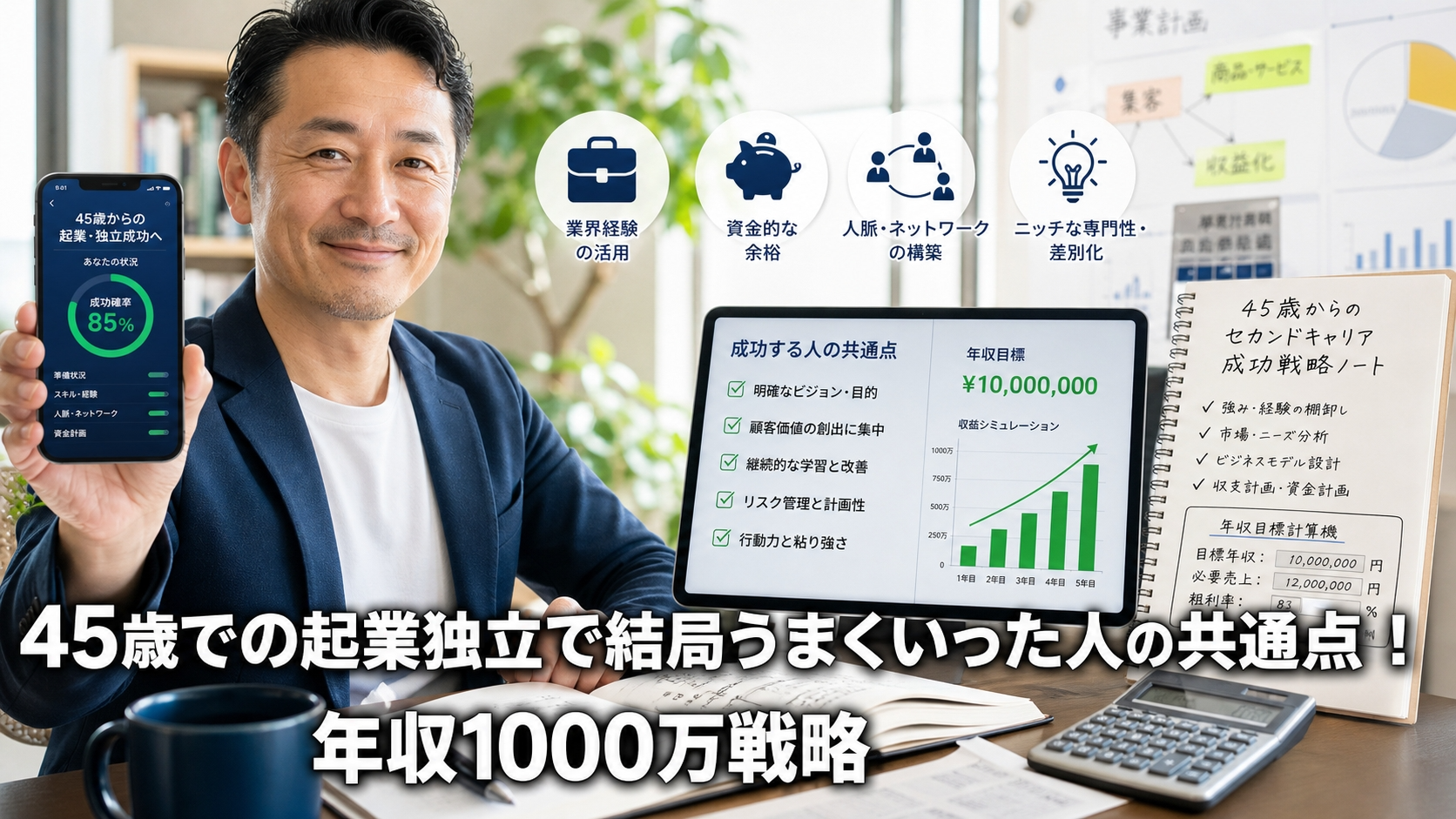 45歳での起業独立で結局うまくいった人の共通点！年収1000万戦略