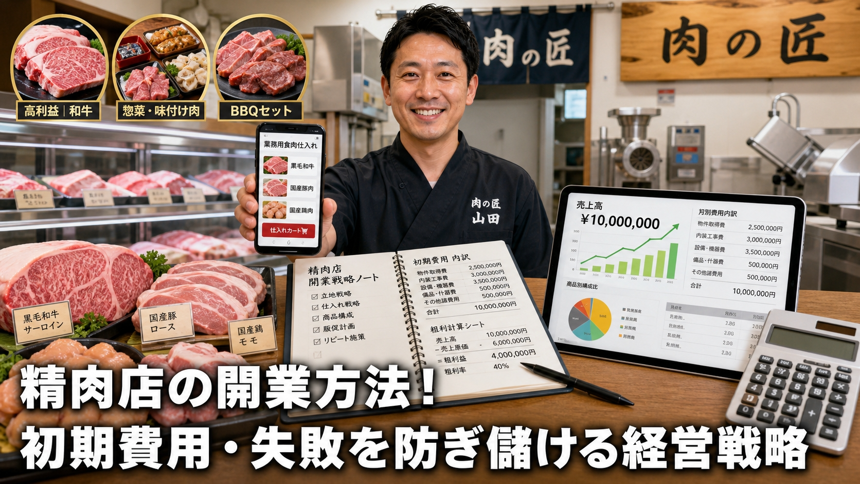精肉店の開業方法！初期費用・失敗を防ぎ儲ける経営戦略