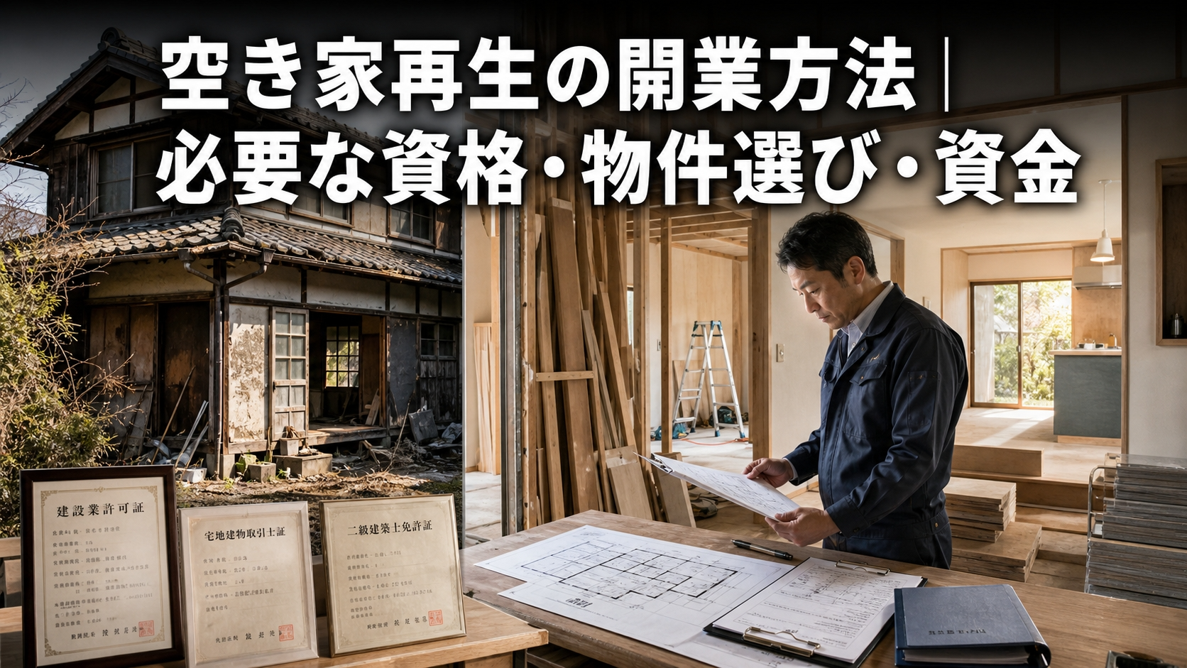 空き家再生の開業方法｜必要な資格・物件選び・資金